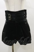 Melt the lady / ベルト付きレザーライクショートパンツ S ブラック H-25-04-26-058-PU-PA-NS-ZH