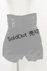 Melt the lady / ベルト付きレザーライクショートパンツ S ブラック H-25-04-26-058-PU-PA-NS-ZH