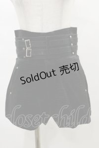 Melt the lady / ベルト付きレザーライクショートパンツ S ブラック H-25-04-26-058-PU-PA-NS-ZH