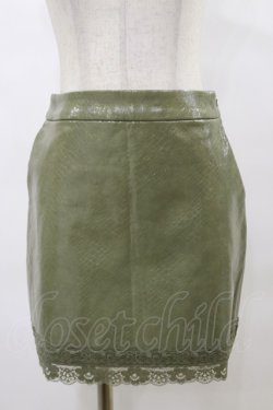 画像1: Melt the lady / レザータッチスカート S グリーン H-25-04-26-062-PU-SK-NS-ZH
