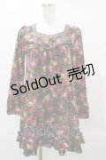 axes femme / 花柄ニットワンピース M ブラック H-25-04-26-077-AX-OP-NS-ZH