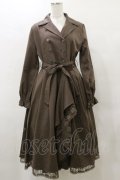 axes femme / ラッフルフリルトレンチコート Free Dブラウン H-25-04-26-078-AX-CO-NS-ZH