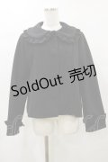 axes femme kawaii / フリルカラーショートコート M ブラック H-25-04-26-082-AX-CO-NS-ZH