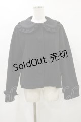 axes femme kawaii / フリルカラーショートコート M ブラック H-25-04-26-082-AX-CO-NS-ZH