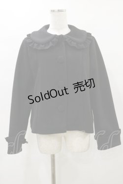 画像1: axes femme kawaii / フリルカラーショートコート M ブラック H-25-04-26-082-AX-CO-NS-ZH