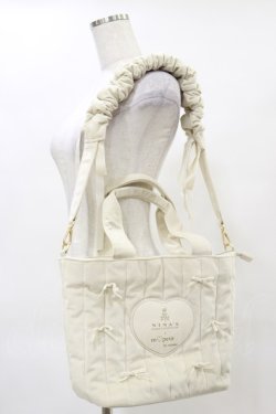 画像1: m petit by misako / NINA'Sコラボベロアリボン2wayバッグ  オフ H-25-04-26-016-LO-BG-NS-ZH