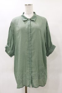 axes femme / カラーシアーシャツ M グリーン H-25-04-26-021-AX-BL-NS-ZH