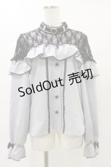 DearMyLove / ハートチョーカーレースフリルブラウス M ブルーグレー H-25-04-26-025-EL-BL-NS-ZH