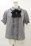 Ank Rouge / ピコフリルリボンブラウス M ブラック H-25-04-26-026-CA-BL-NS-ZH