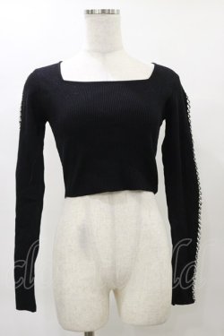 画像1: Melt the lady / チェーン付きトップス Free ブラック H-25-04-26-031-PU-TO-NS-ZH