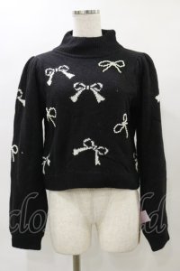 Swankiss / HB many ribbon knit Free ブラック H-25-04-26-035-CA-TO-NS-ZH