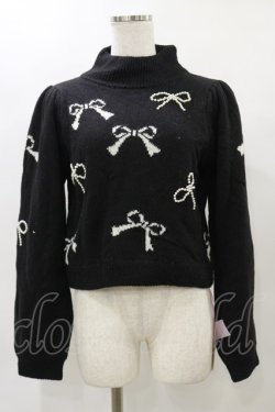 画像1: Swankiss / HB many ribbon knit Free ブラック H-25-04-26-035-CA-TO-NS-ZH