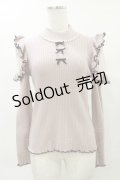 Ank Rouge / 肩開きフリルハイネックリブニット M ピンク H-25-04-26-037-CA-TO-NS-ZH