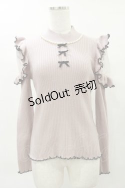 画像1: Ank Rouge / 肩開きフリルハイネックリブニット M ピンク H-25-04-26-037-CA-TO-NS-ZH