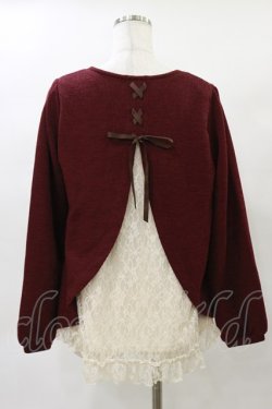 画像2: axes femme / バックレースアップニット M ボルドー H-25-04-26-039-AX-TO-NS-ZH