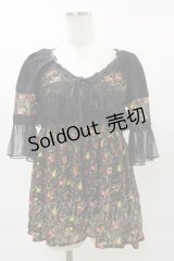 axes femme / ドットチュールフリルプルオーバー M ブラック H-25-04-26-044-AX-TO-NS-ZH