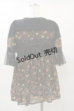 画像2: axes femme / ドットチュールフリルプルオーバー M ブラック H-25-04-26-044-AX-TO-NS-ZH