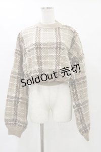Darich / チェックショートニットトップス Free モカ H-25-04-26-045-LO-TO-NS-ZH