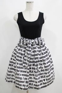 MILK / Messageキャミワンピース  ブラックプリント H-25-04-27-027-ML-OP-KB-ZH