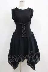MR corset / コルセット風切替ノースリーブワンピース  黒 H-25-04-27-030-PU-OP-KB-ZH