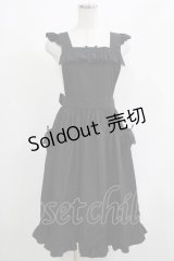 Moi-meme-Moitie / Gardenia裾タックエプロン  ブラック H-25-04-27-034-MO-OP-KB-ZH