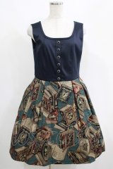 Jane Marple / フェアリーテイルBOOKビスチェドレス  ブルーグレイ×ネイビー H-25-04-27-004-JM-OP-KB-ZT285