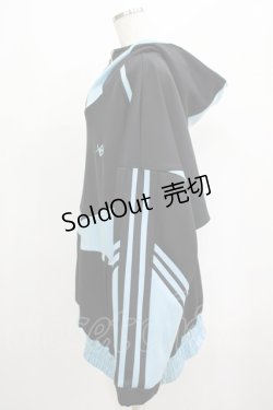画像2: REFLEM / BIG切替ジャージパーカー  黒×青 H-25-04-27-045-PU-TO-KB-ZH