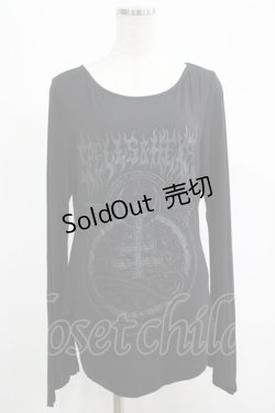 画像1: KILL STAR / プリントカットソー L 黒 H-25-04-27-046-SL-TO-KB-ZH