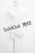 alice auaa / 二重襟長袖ブラウス  ホワイト H-25-04-27-050-AA-BL-KB-ZH