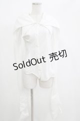 alice auaa / 二重襟長袖ブラウス  ホワイト H-25-04-27-050-AA-BL-KB-ZH