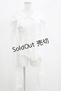 alice auaa / 二重襟長袖ブラウス  ホワイト H-25-04-27-050-AA-BL-KB-ZH
