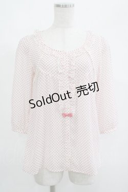 画像1: Emily Temple cute / ドットフリルブラウス  レッド H-25-04-27-052-ET-BL-KB-ZH