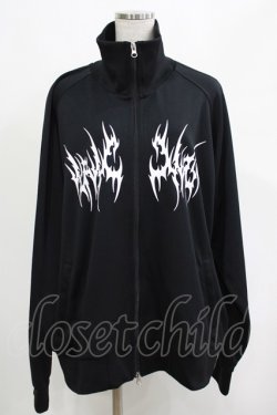 画像1: KRY CLOTHING / プリントZIPジャージ  黒 H-25-04-27-055-EL-TO-KB-ZH