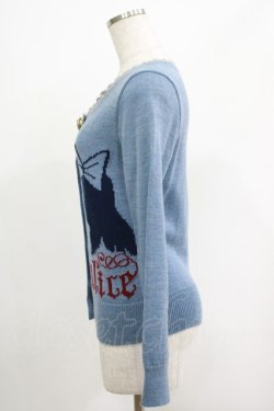 画像2: Jane Marple / ホワイトラビットとアリスのジャガードカーディガン  ブルー H-25-04-27-061-JM-TO-KB-ZH