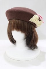 Emily Temple cute / リボン＆ビジューベレー  ブラウン H-25-04-27-073-ET-AC-KB-ZH