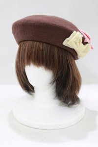 Emily Temple cute / リボン＆ビジューベレー  ブラウン H-25-04-27-073-ET-AC-KB-ZH