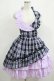 画像1: PUTUMAYO / チェック切替ホルターワンピース  ラベンダー H-25-04-27-009-PT-OP-KB-ZH (1)