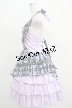 画像2: PUTUMAYO / チェック切替ホルターワンピース  ラベンダー H-25-04-27-009-PT-OP-KB-ZH