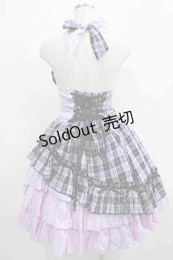 画像3: PUTUMAYO / チェック切替ホルターワンピース  ラベンダー H-25-04-27-009-PT-OP-KB-ZH