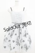 Leur Getter / トランプフロッキープリントシフォンワンピース M ブルー H-25-04-27-014-LU-OP-KB-ZH