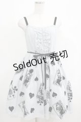 Leur Getter / トランプフロッキープリントシフォンワンピース M ブルー H-25-04-27-014-LU-OP-KB-ZH