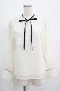 An MILLE / ヨークレースシフォンブラウス Free アイボリー H-25-04-28-033-EL-BL-NS-ZH