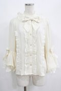 axes femme kawaii / 姫袖7分丈ブラウス M アイボリー H-25-04-28-034-AX-BL-NS-ZH