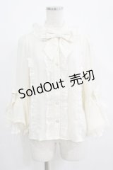 axes femme kawaii / 姫袖7分丈ブラウス M アイボリー H-25-04-28-034-AX-BL-NS-ZH