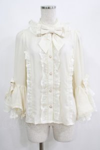 axes femme kawaii / 姫袖7分丈ブラウス M アイボリー H-25-04-28-034-AX-BL-NS-ZH