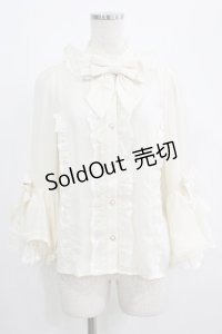 axes femme kawaii / 姫袖7分丈ブラウス M アイボリー H-25-04-28-034-AX-BL-NS-ZH