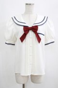 Favorite / セーラーカラーのパフスリーブブラウス M オフ H-25-04-28-035-LO-BL-NS-ZH