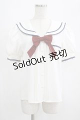 Favorite / セーラーカラーのパフスリーブブラウス M オフ H-25-04-28-035-LO-BL-NS-ZH