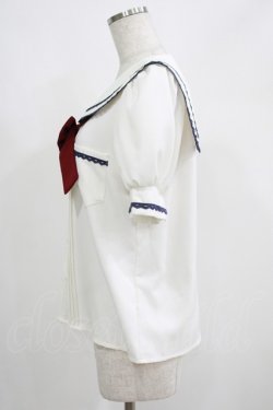 画像2: Favorite / セーラーカラーのパフスリーブブラウス M オフ H-25-04-28-035-LO-BL-NS-ZH