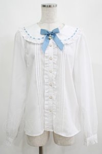 Amavel / はしごレース丸衿ブラウス Free オフ/サックス H-25-04-28-037-CA-BL-NS-ZH